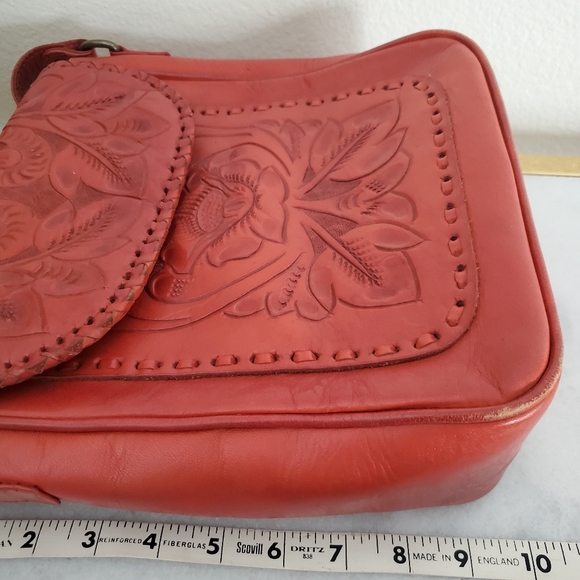 Hand Tooled Burnt Orange Leather Mexico - Picture 12 of 16